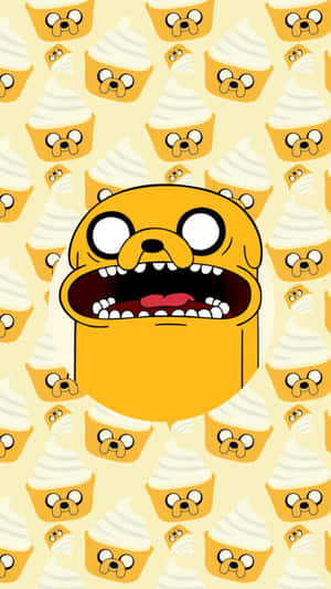 Adventure Time Jake Cute Pattern Wallpaper