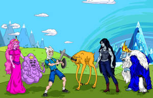 Adventure Time Main Characters Fan Art Wallpaper