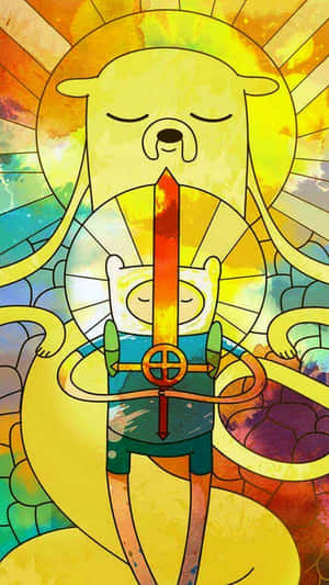 Adventure Time Mural Iphone Wallpaper