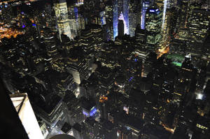Aerial Cityscape At Night Wallpaper