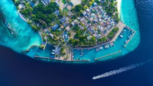 Aerial Shot Of Villingili Ferry Terminal Wallpaper