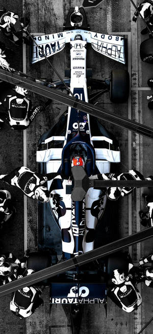 Aerial Shot Pierre Gasly Racing Car Wallpaper