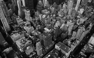 Aerial View New York Black And White Wallpaper