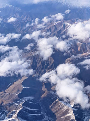 Aerial View Of Kazakhstan Mountain Wallpaper
