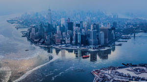 Aerial View Of Manhattan, New York City Wallpaper