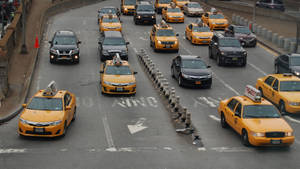 Aerial View Taxi Traffic Highway Wallpaper