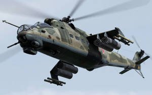 Aerodynamic Mastery: The Mil Mi-24 Military Helicopter Wallpaper