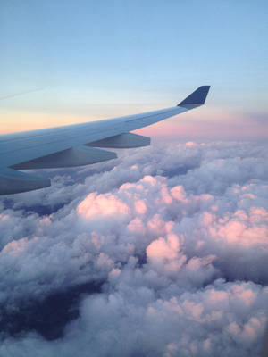 Aeroplane Cloudy Purple Sky Wallpaper