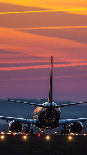 Aeroplane Night Time Wallpaper