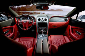 Aesthetic 4k Car With Red Interior Wallpaper