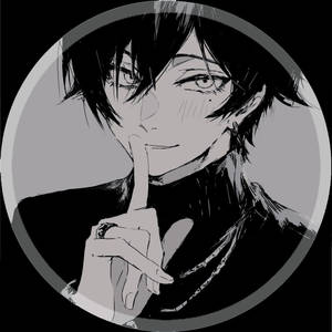 Aesthetic Anime Boy Icon Hush Fingers Wallpaper