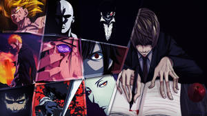 Aesthetic Anime Desktop Collage Of Boys Wallpaper