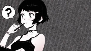 Aesthetic Anime Desktop Curious Girl Wallpaper