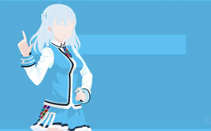 Aesthetic Anime Desktop Girl In Blue Uniform Wallpaper