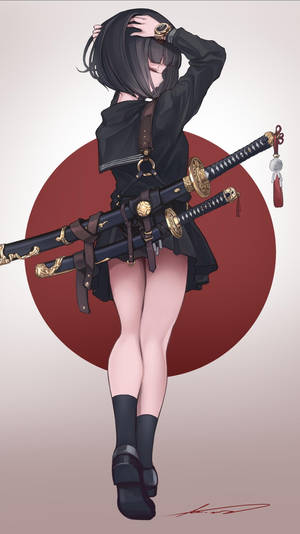 Aesthetic Anime Girl Samurai Wallpaper
