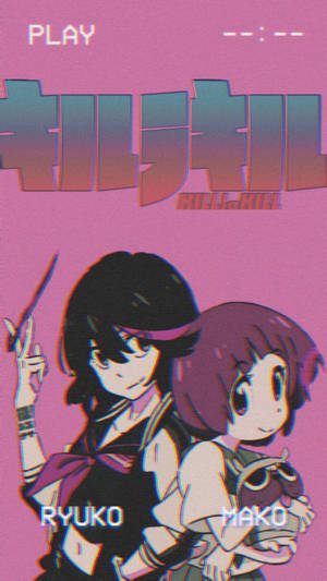 Aesthetic Anime Ryuko And Mako Phone Wallpaper