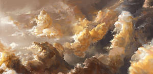 Aesthetic Art Yellow Clouds Wallpaper