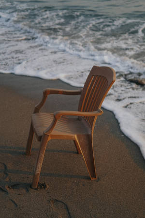 Aesthetic Beach Lounge Chair Wallpaper