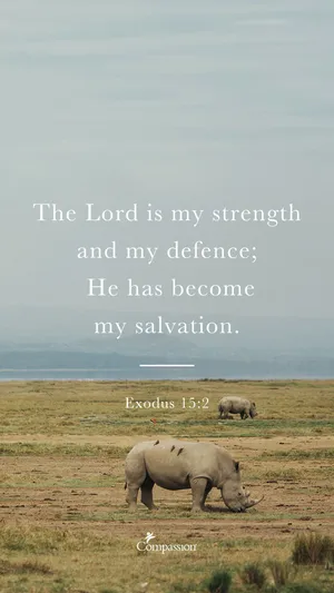 Aesthetic Bible Verse Exodus 15:2 Wallpaper