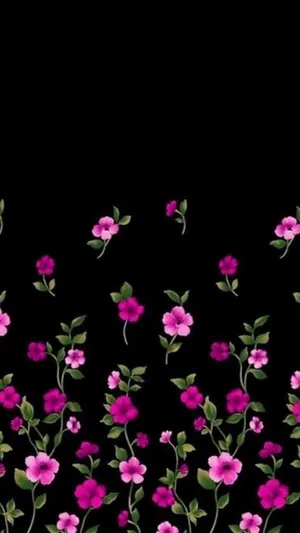 Aesthetic Black And Pink Flower Wallpaper