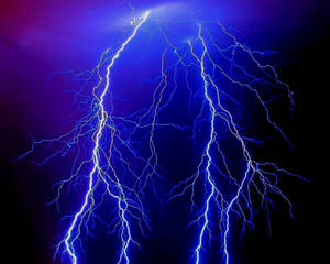 Aesthetic Blue Lightning Strike Wallpaper