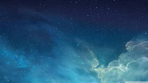 Aesthetic Blue Stars And Clouds Wallpaper