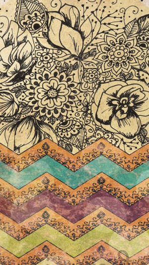 Aesthetic Boho Colorful And Black Pattern Wallpaper