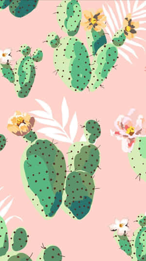 Aesthetic Cactus Angel Wing Wallpaper