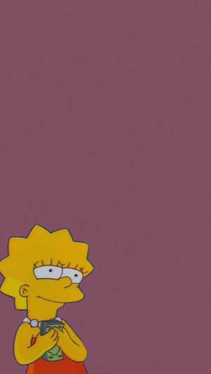 Aesthetic Cartoon Lisa Simpson With Money Wallpaper
