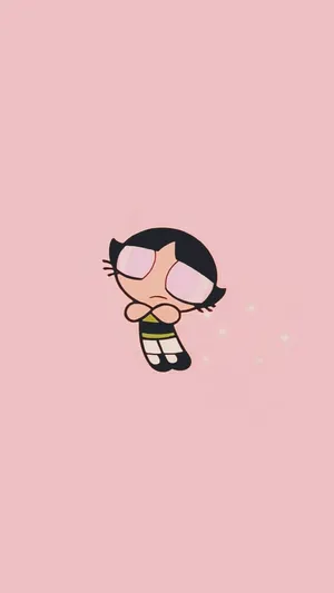 Aesthetic Cartoon Powerpuff Girl Buttercup Wallpaper