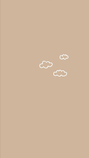 Aesthetic Clouds On Beige Background Wallpaper