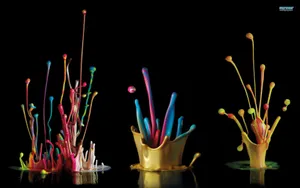 Aesthetic Colorful Paint Splatter Wallpaper