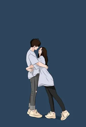 Aesthetic Couple Vector Art Wallpaper
