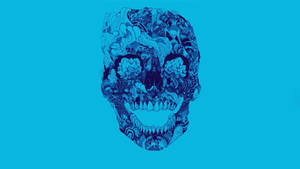 Aesthetic Day Of The Dead Skull In Blue Wallpaper