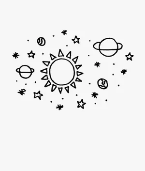 Aesthetic Doodles Solar System Wallpaper