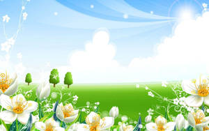Aesthetic Flowers Summer Desktop Wallpaper