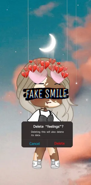 Aesthetic Girl Fake Smile Art Wallpaper