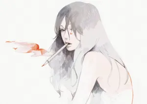 Aesthetic Girl Sketch Wallpaper