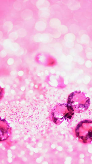 Aesthetic Girly Pink Diamonds Wallpaper