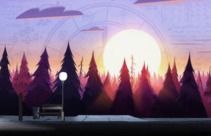 Aesthetic Gravity Falls Scenery Wallpaper