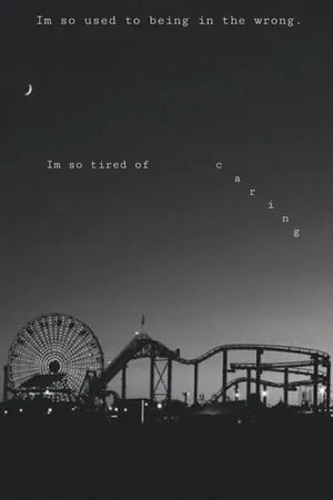 Aesthetic Gray Amusement Park Photo Wallpaper