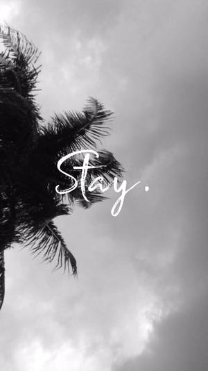 Aesthetic Gray Sky With Text Wallpaper