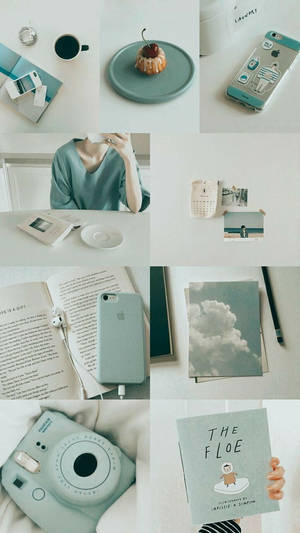 Aesthetic Harmony Of Super Light Green Wallpaper