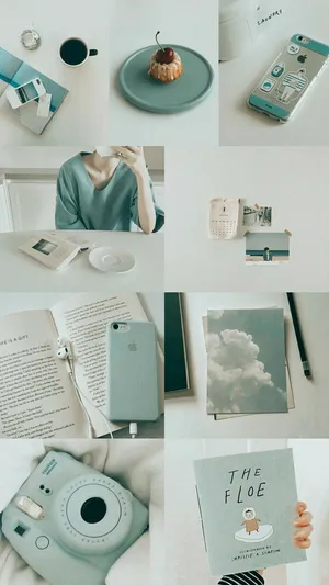 Aesthetic Harmony Of Super Light Green Wallpaper