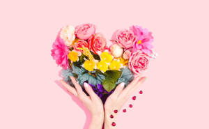 Aesthetic Heart Bouquet Wallpaper