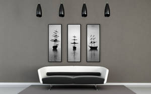 Aesthetic Home Gray Living Room Wallpaper