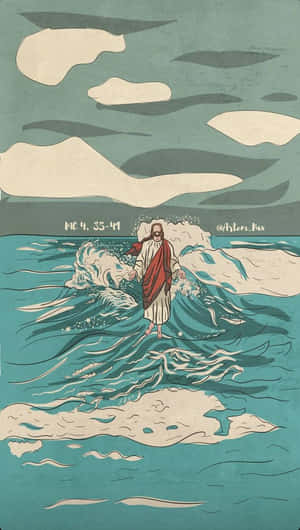 Aesthetic Jesus - Follow The Path To Redemption Wallpaper