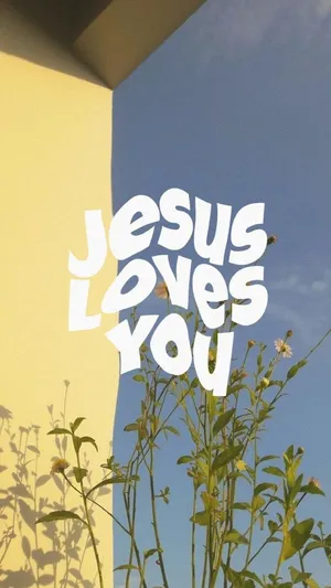 Aesthetic Jesus Plants Jesus Loves You Wallpaper