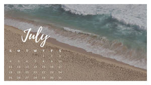 Aesthetic July Beach 2021 Calendar Wallpaper