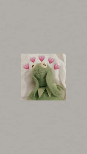 Aesthetic Kermit Embracing A Positive Vibes Wallpaper